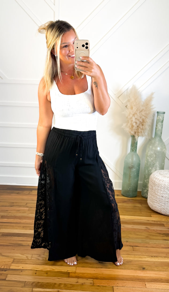 After Dark Lace Palazzo Pants