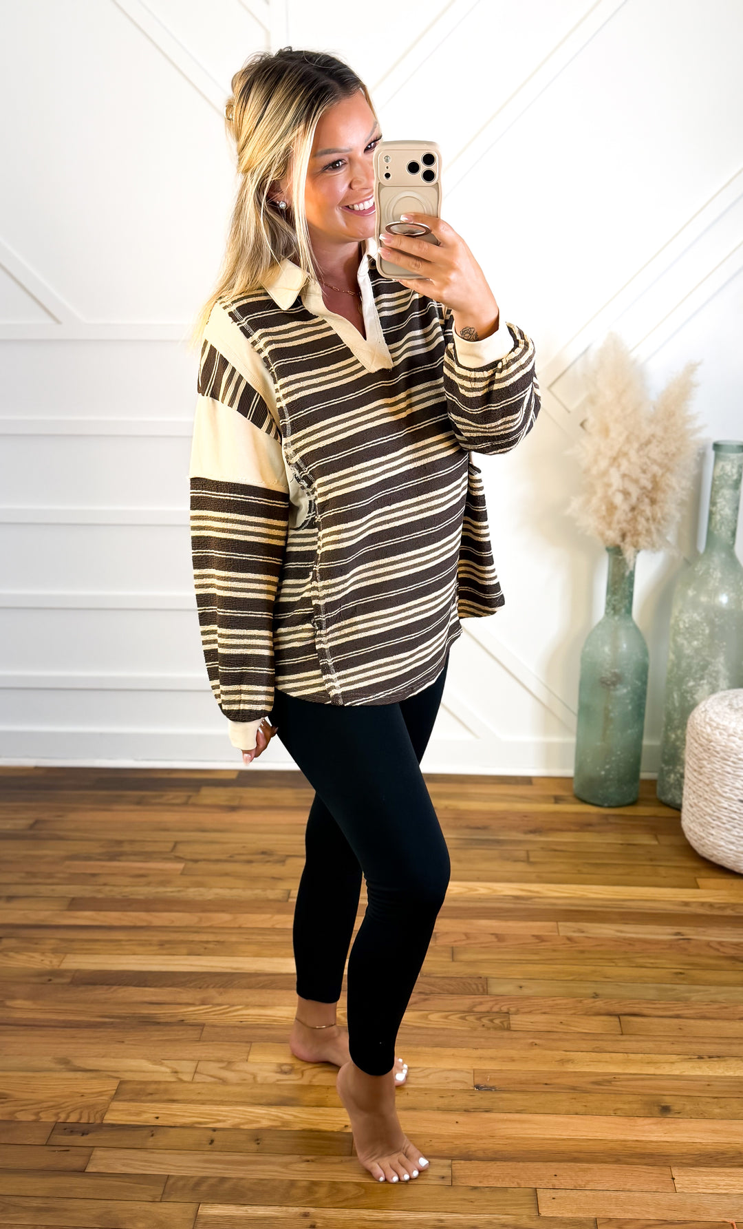 Throwback Varisty Stripe Rugby Top
