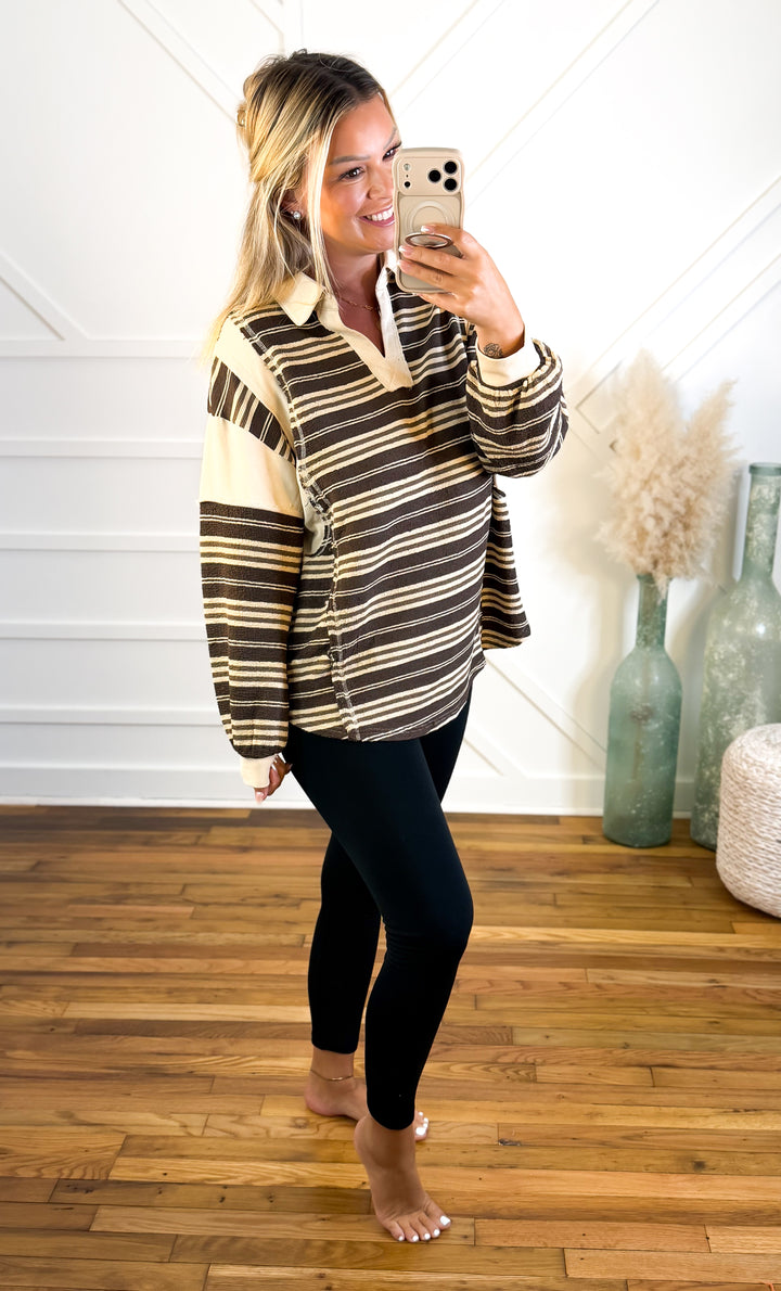 Throwback Varisty Stripe Rugby Top