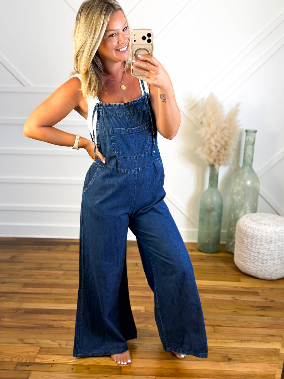 Midnight Drift Wide Leg Overalls