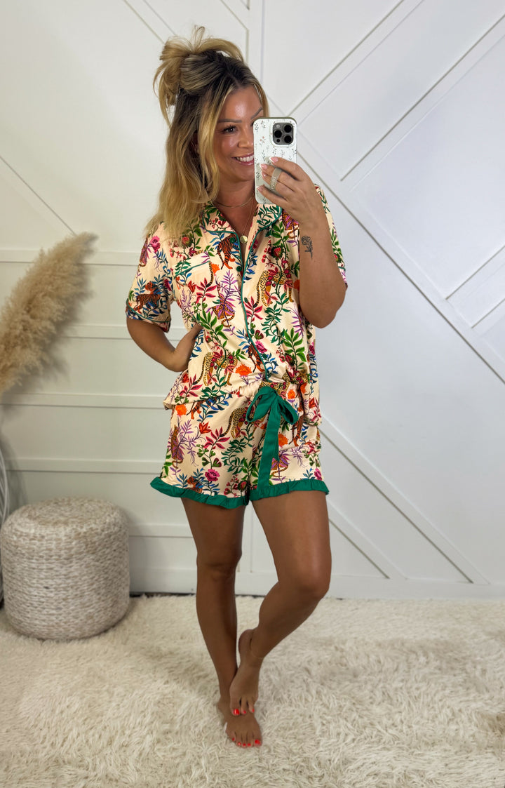 Jungle Oasis Ruffle Pajama Set