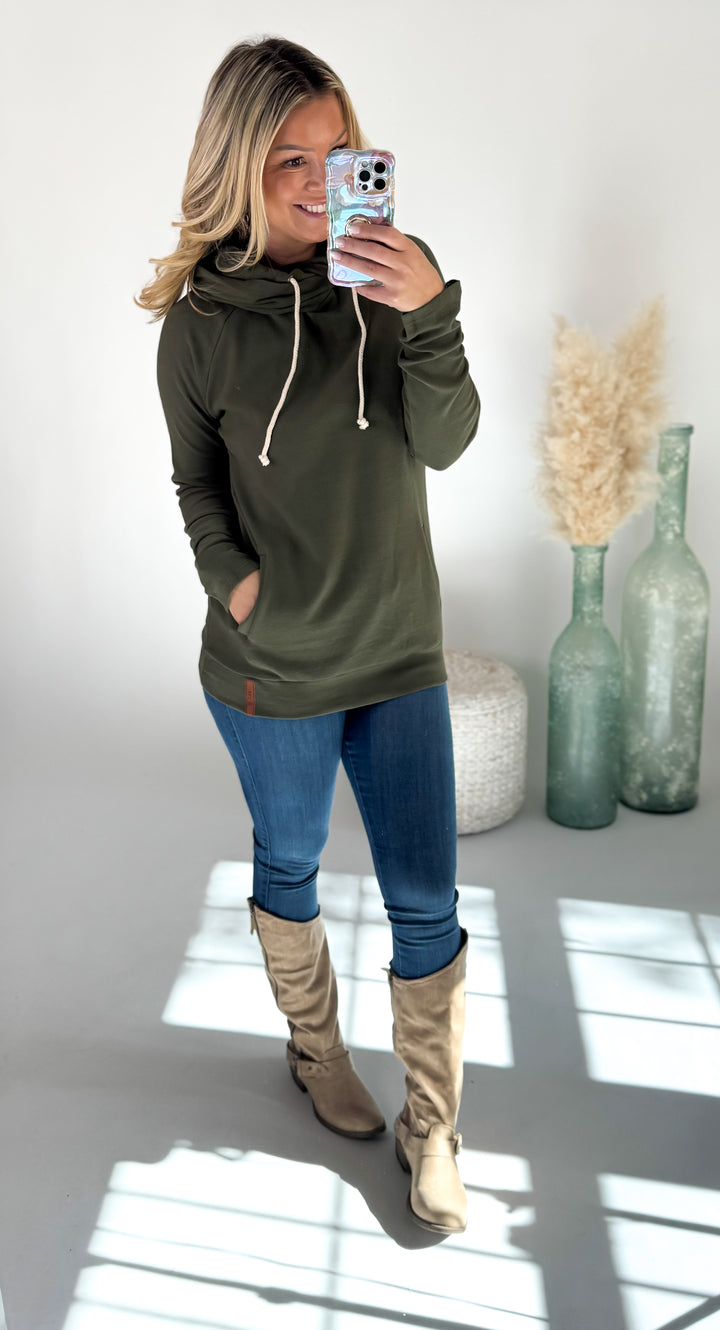 ⭐Door Buster⭐ Ampersand Avenue Basic DoubleHood™ Sweatshirt - Oak
