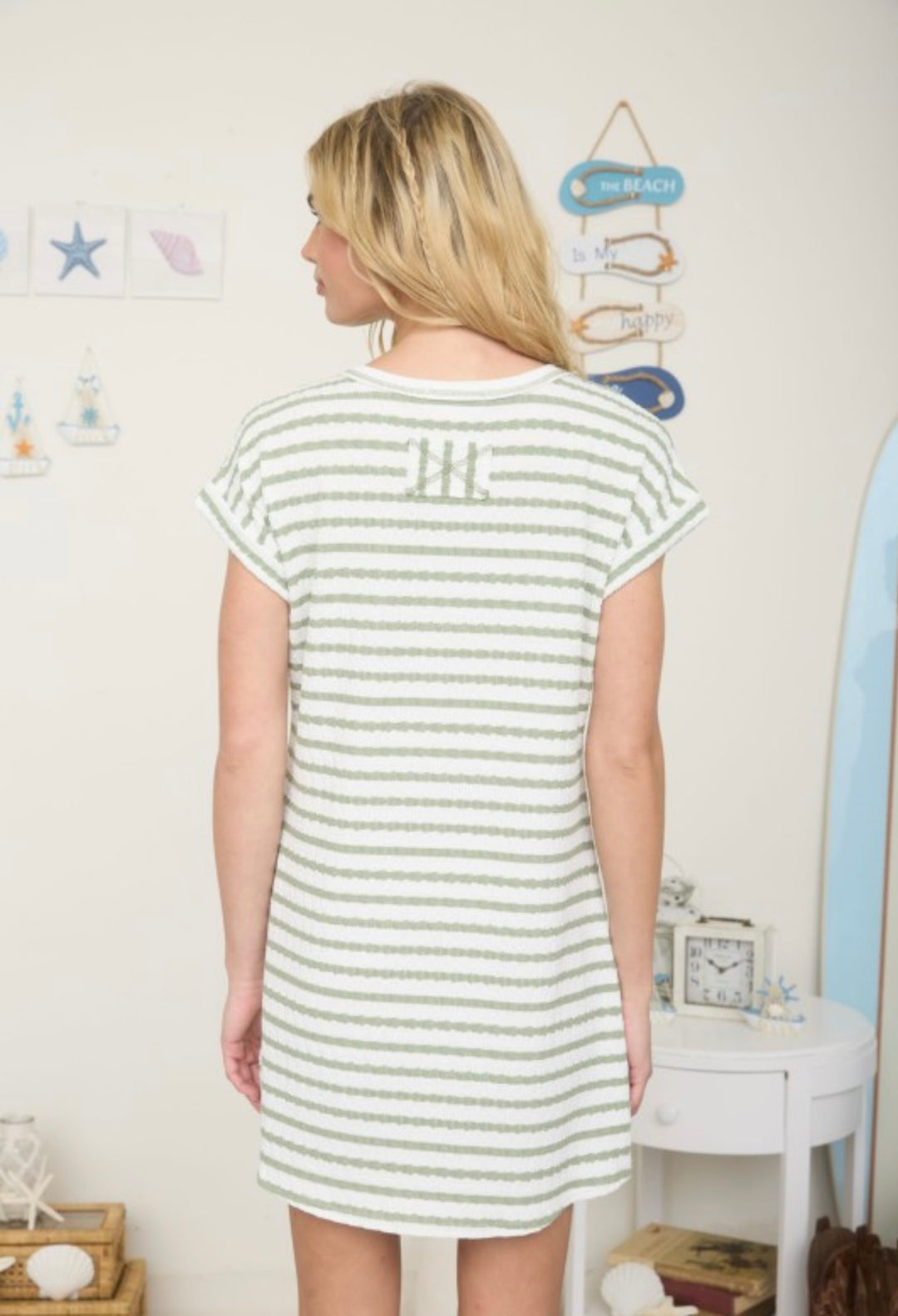 Coastal Catch Striped Tee Dress