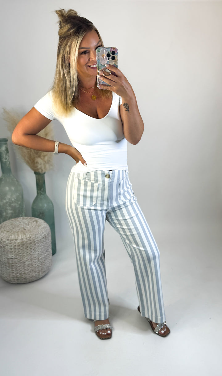 *Preorder* Harbor Stripe Straight Leg Pants / Ship ETA 6/10