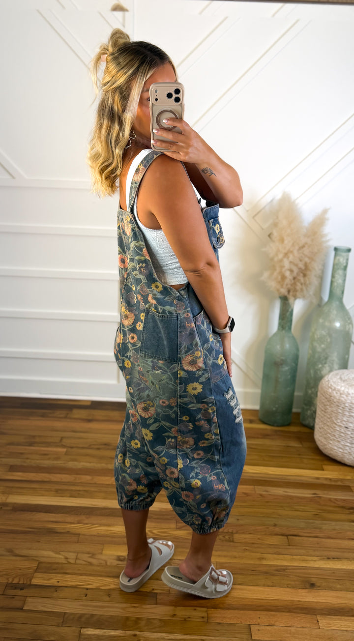 Flower Child Denim Overalls