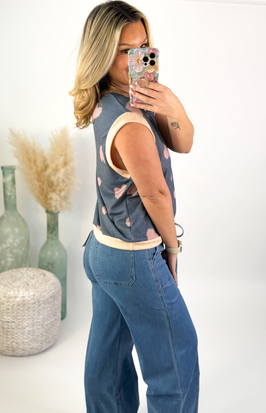 Sweetheart Dolman Short Sleeve French Terry Top