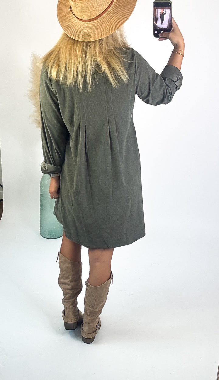 Olive Lane Corduroy Dress
