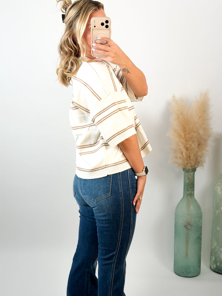Marlowe Striped Knit Top