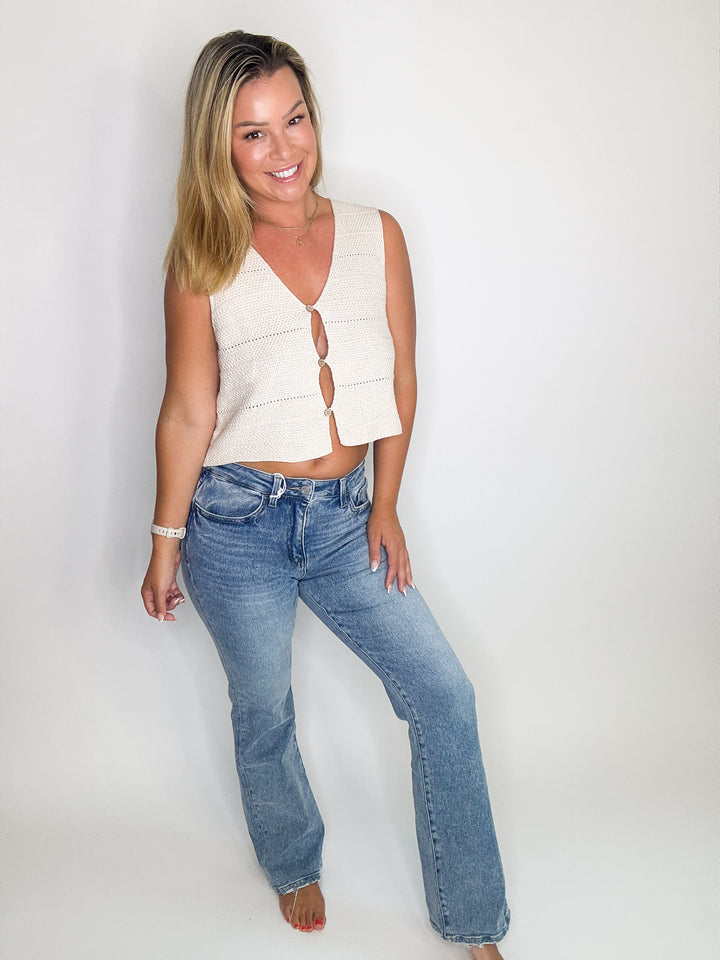 Oatmeal Button Tank
