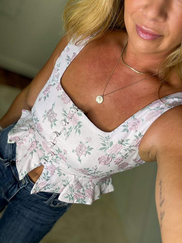 Rosewood Peplum Top