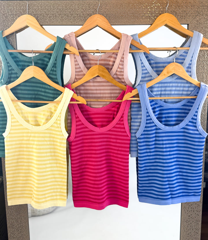 Sunny Side Stripe Reversible Tanks