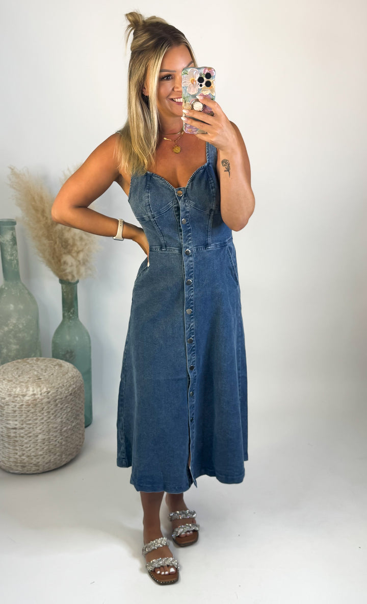Nashville Nights Denim Midi Dress