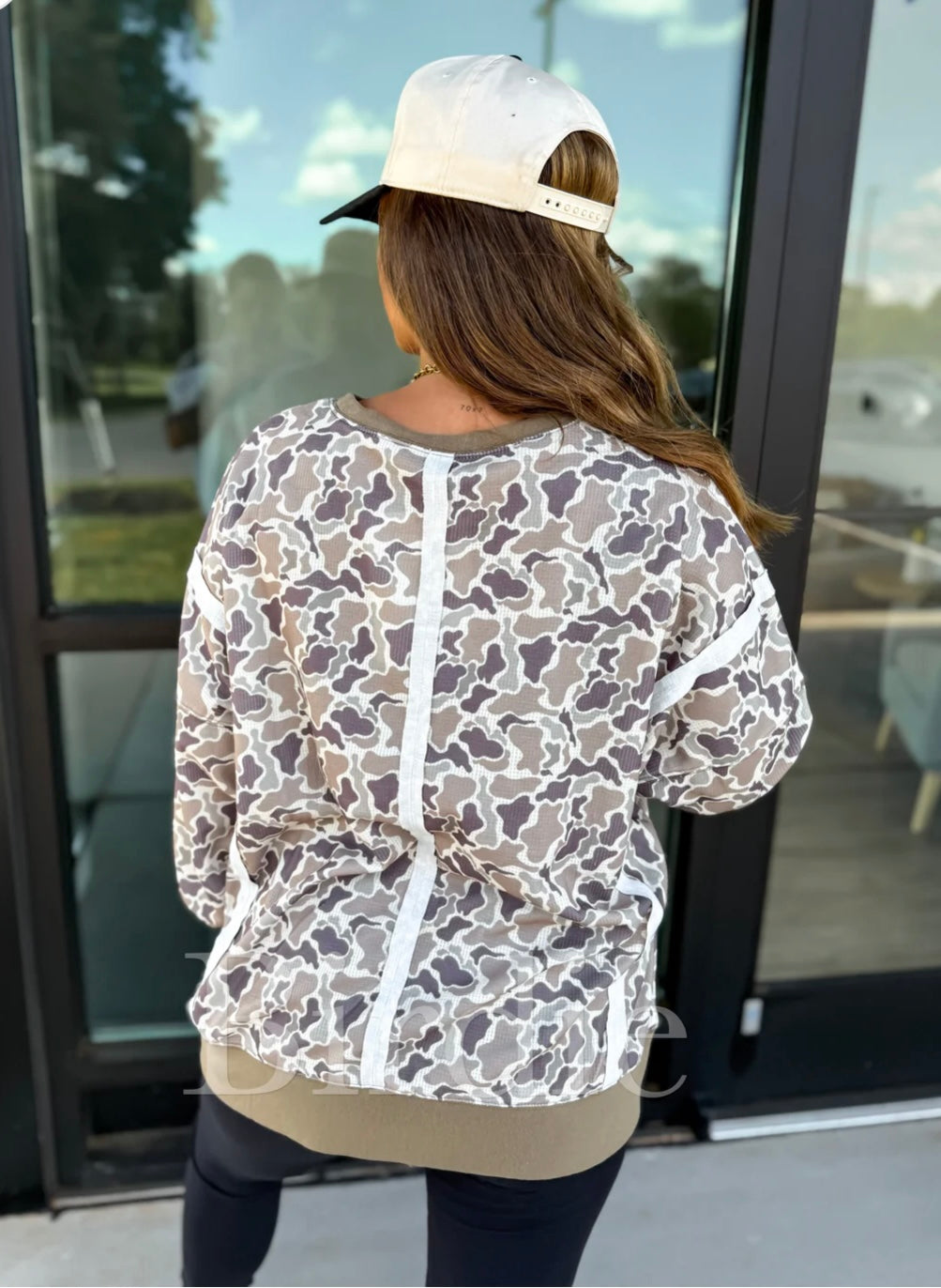 Birdie Double Front Slit Pullover in Duck Camo