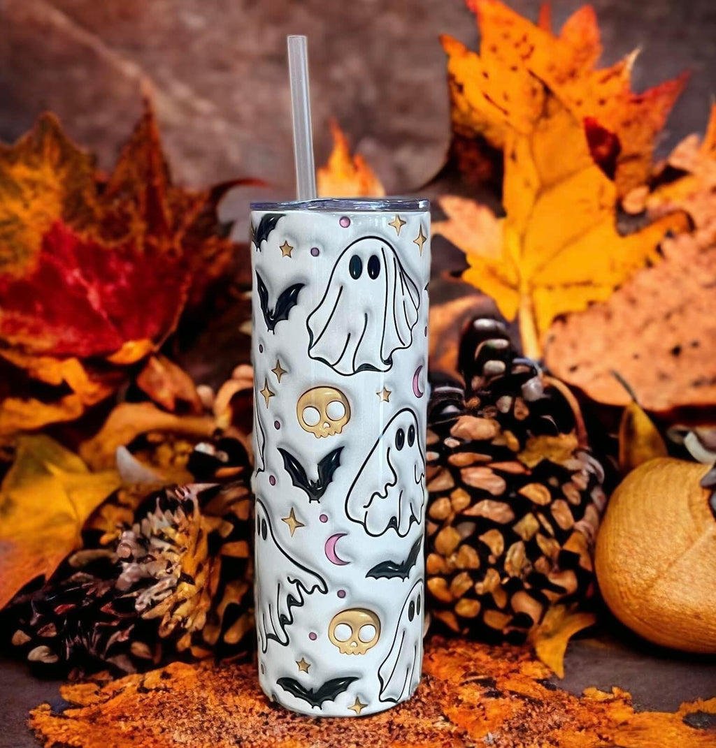 Ghost Tumbler 20oz W/lid and straw