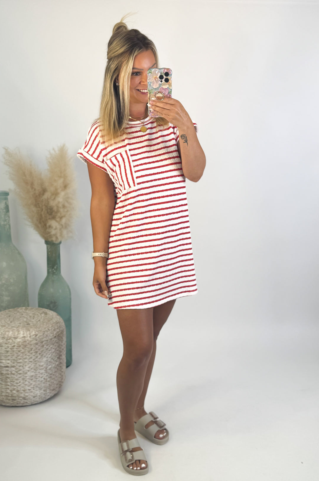 Coastal Catch Striped Tee Dress