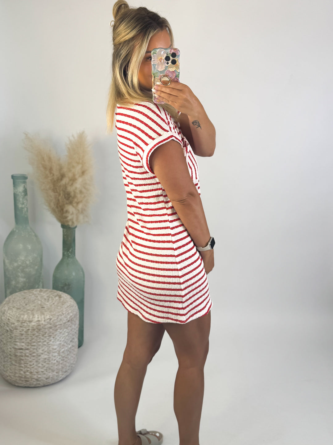 Coastal Catch Striped Tee Dress