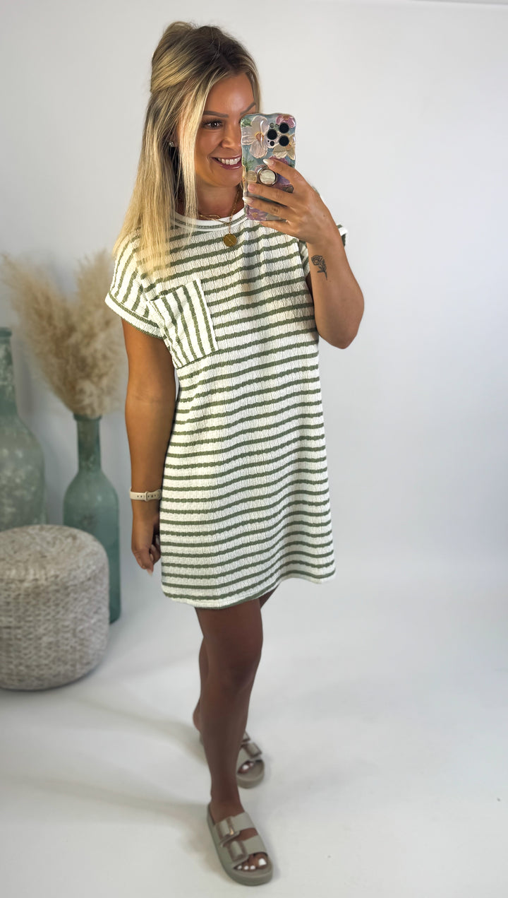 Coastal Catch Striped Tee Dress