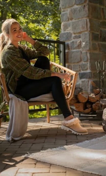 Very G Mahika Fur Lined Clog - Light Taupe