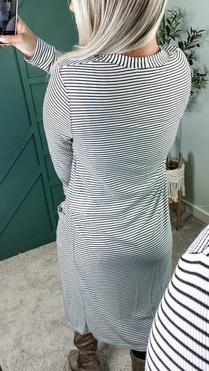 Striped Cardigan W/Pockets