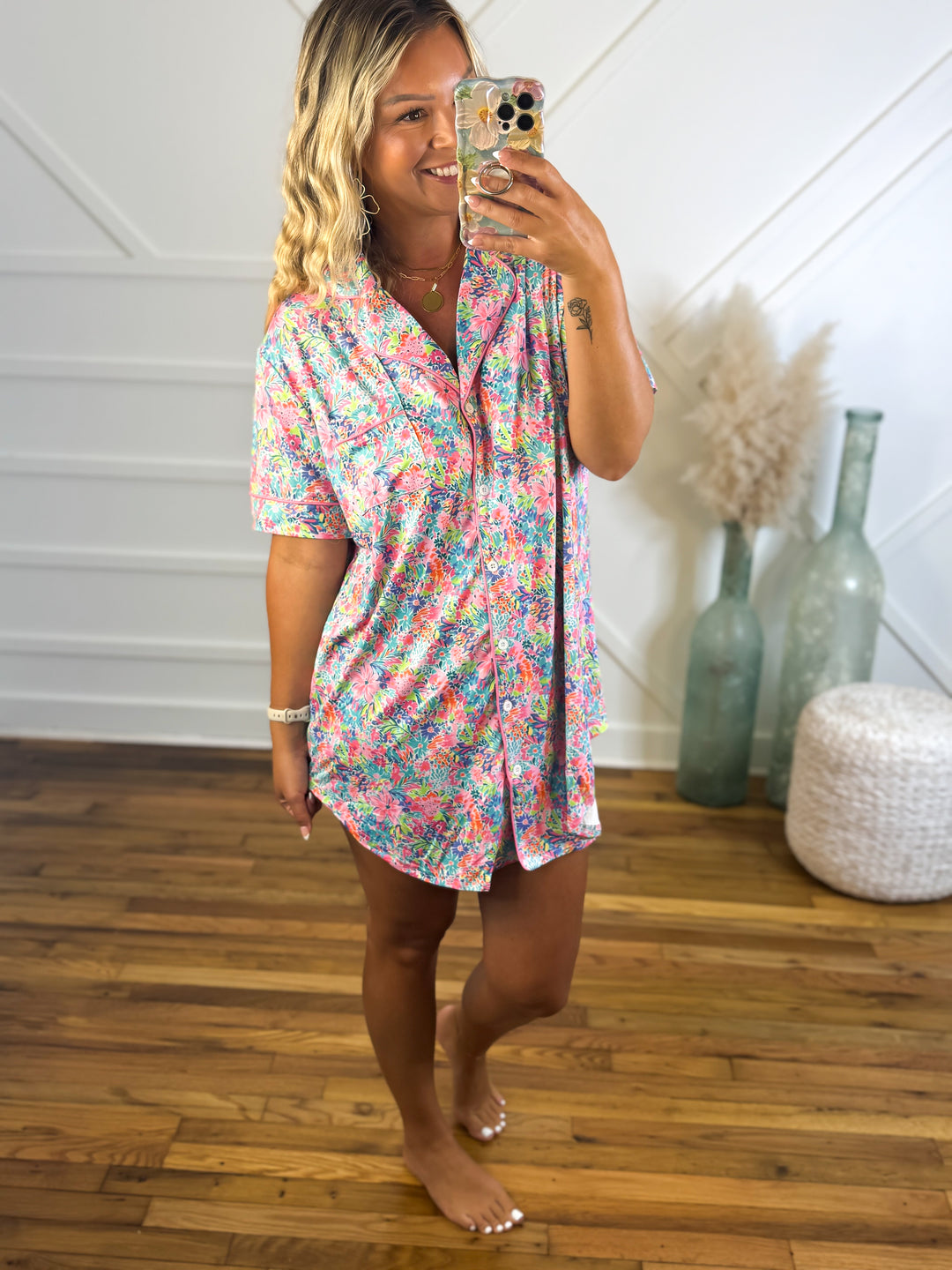 Tee Sleep Dress in Tropical Daydream