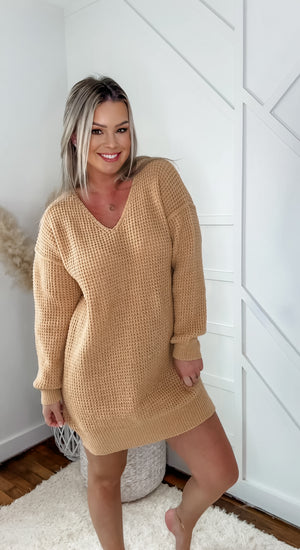 Golden Sunshine Sweater Dress