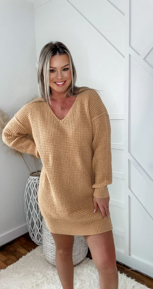 Golden Sunshine Sweater Dress