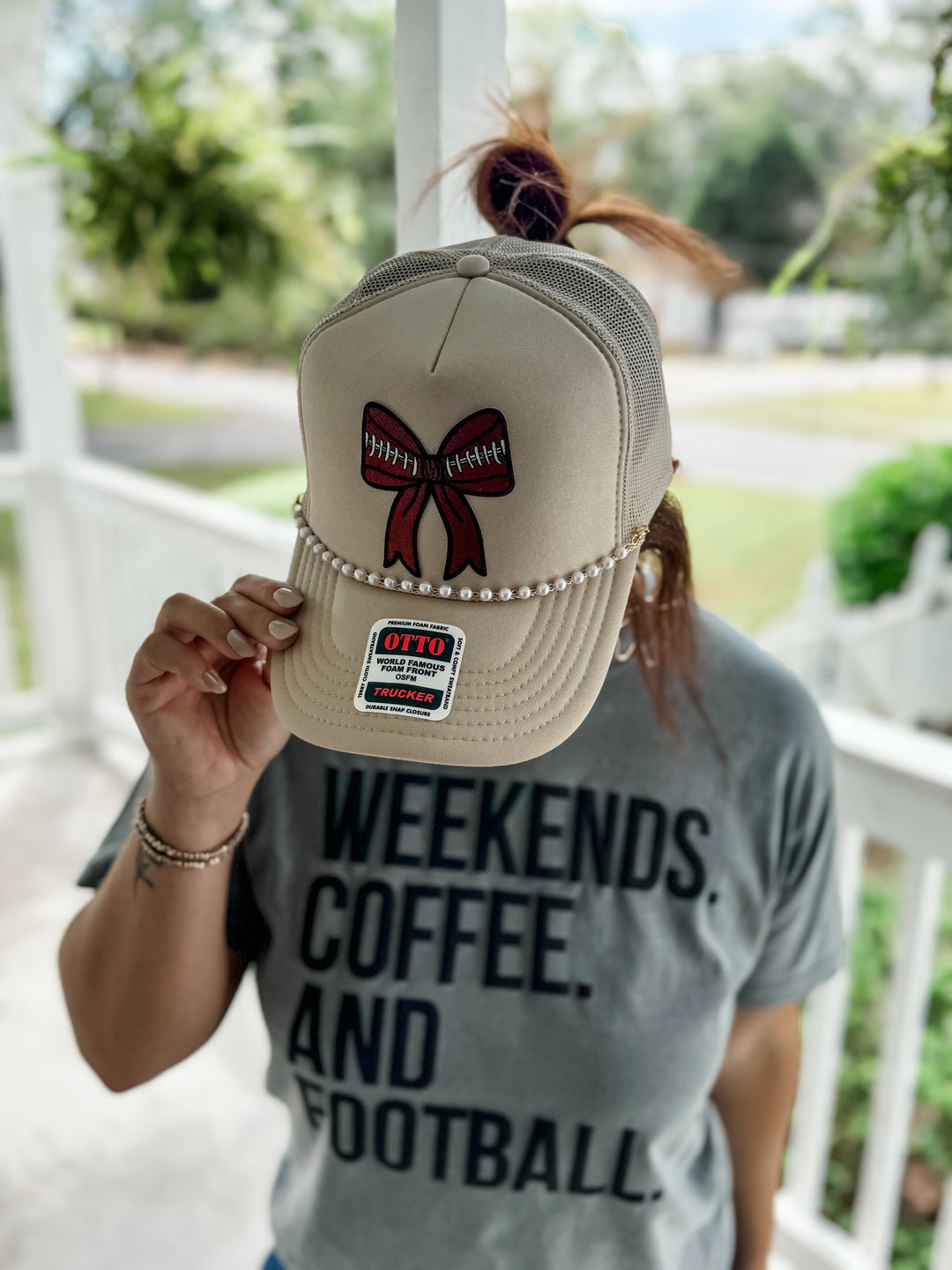 Football Bow Trucker Hat