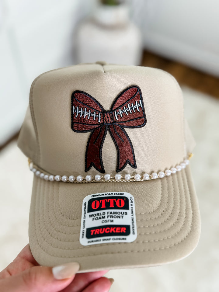 Football Bow Trucker Hat