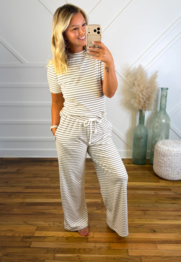 Sunday Soft Stripe Lounge Set