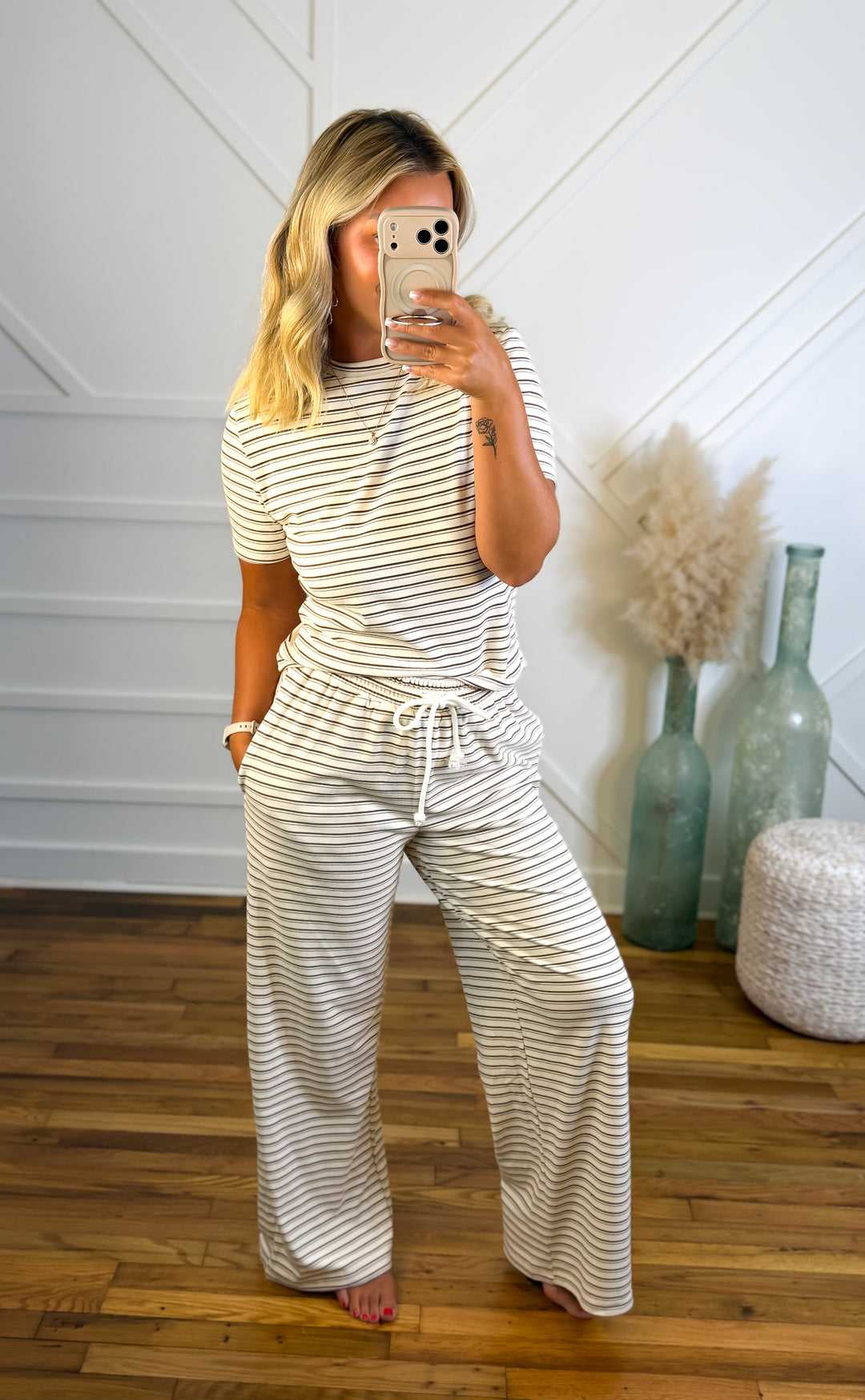 Sunday Soft Stripe Lounge Set