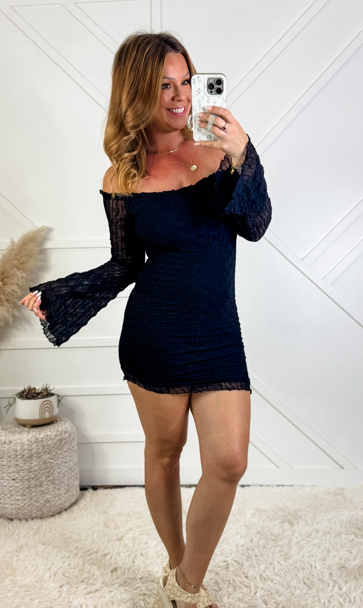 Midnight Lace Mini Dress