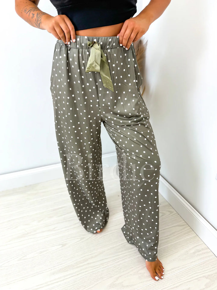 Sleepy Sprinkles Green Pajama Pants with Satin Bow