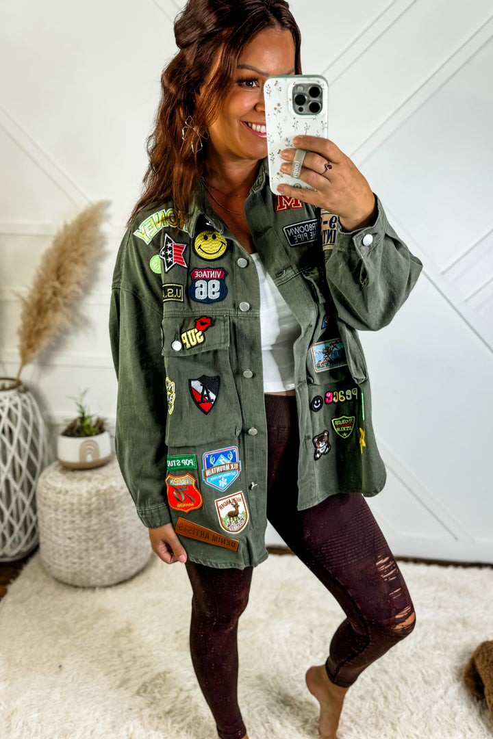 Vintage Multi-Patch Retro Jacket