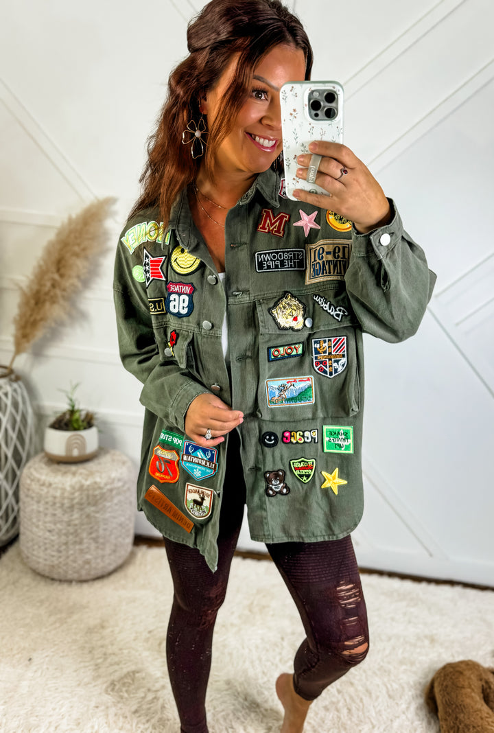 Vintage Multi-Patch Retro Jacket