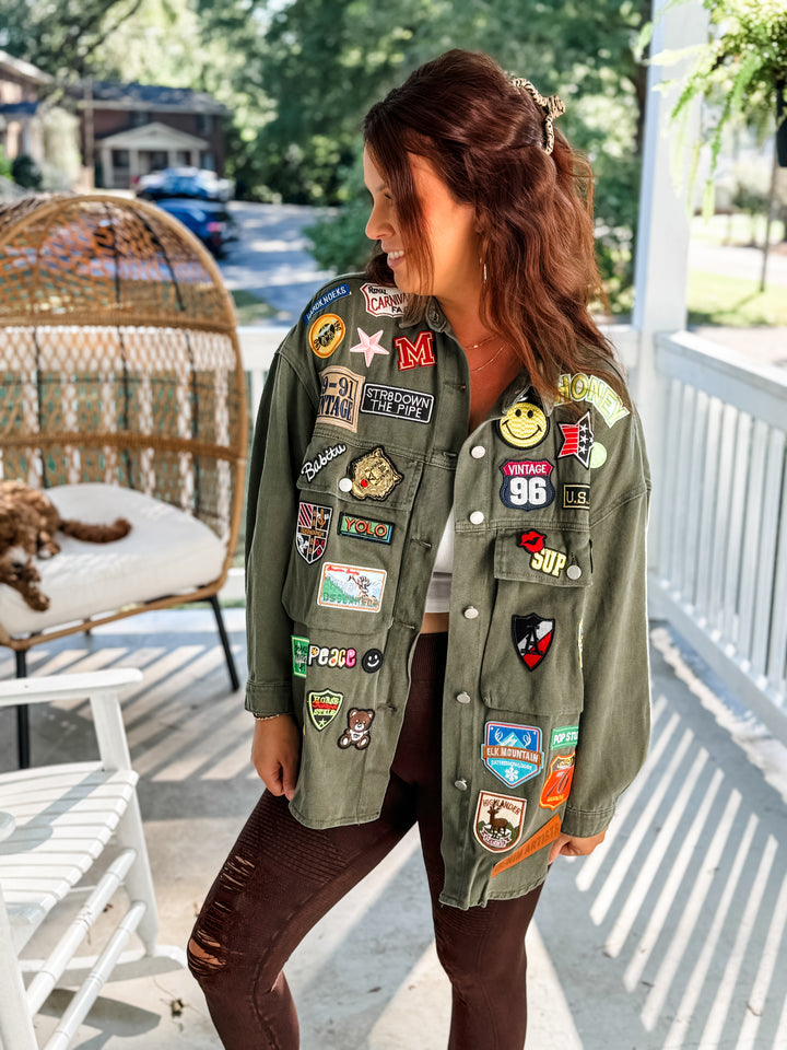 Vintage Multi-Patch Retro Jacket