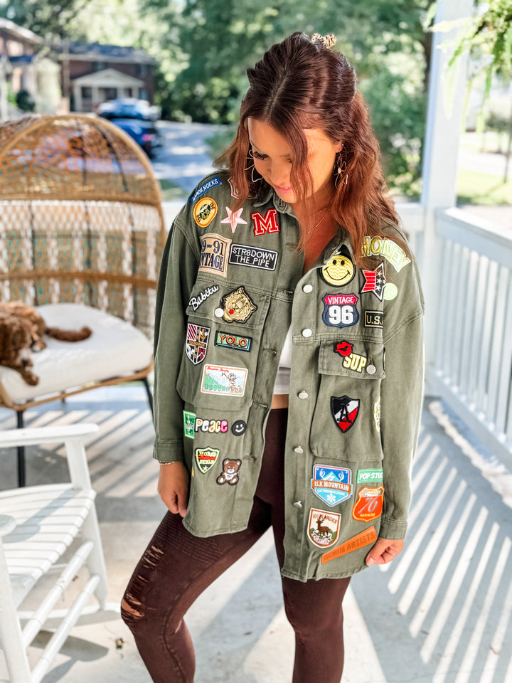 Vintage Multi-Patch Retro Jacket