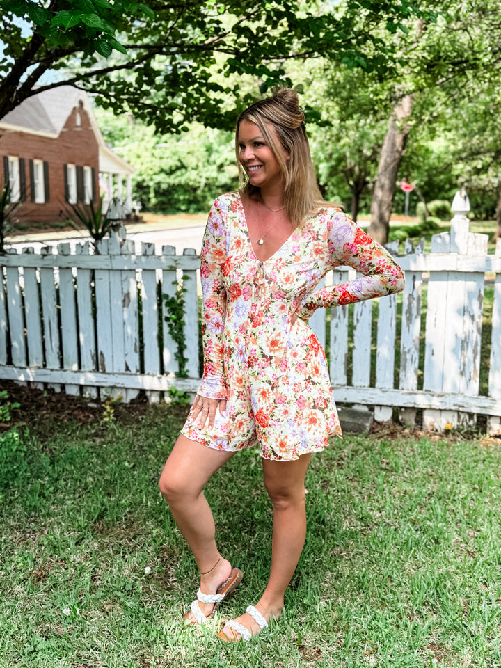 Jenna Floral Mesh Romper