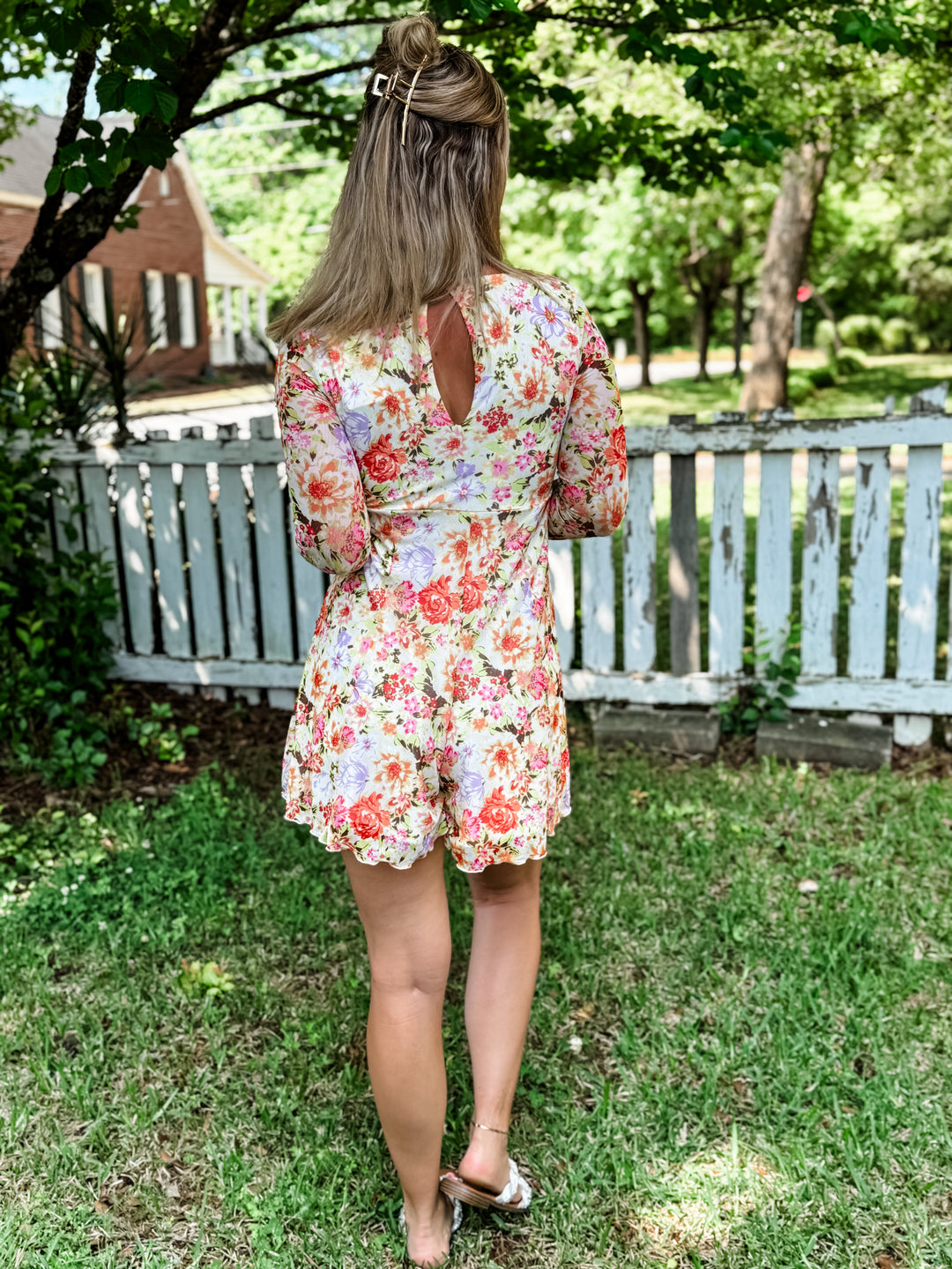 Jenna Floral Mesh Romper