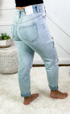 Elsie Paperbag Waist Distressed Mom Jeans by Kancan