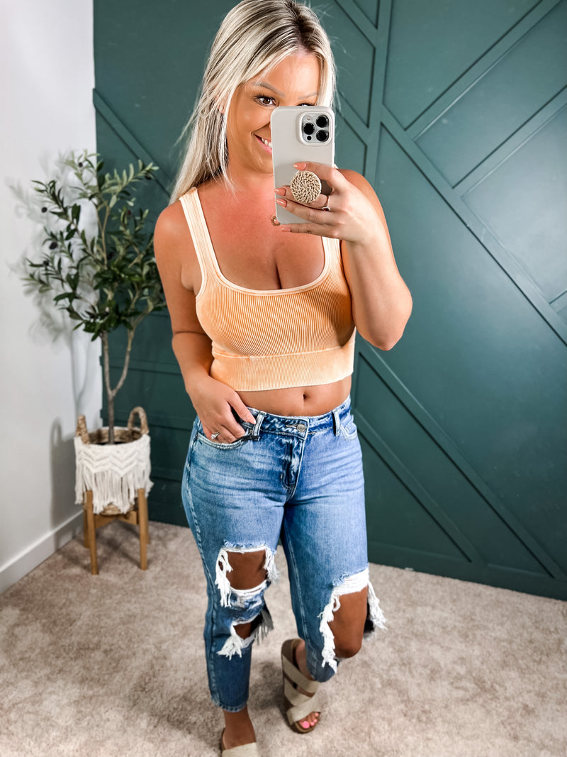 Peach Cropped Tank