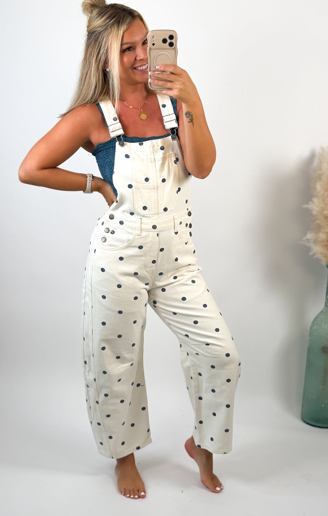 Dotty Darling Polka Dot Denim Overalls