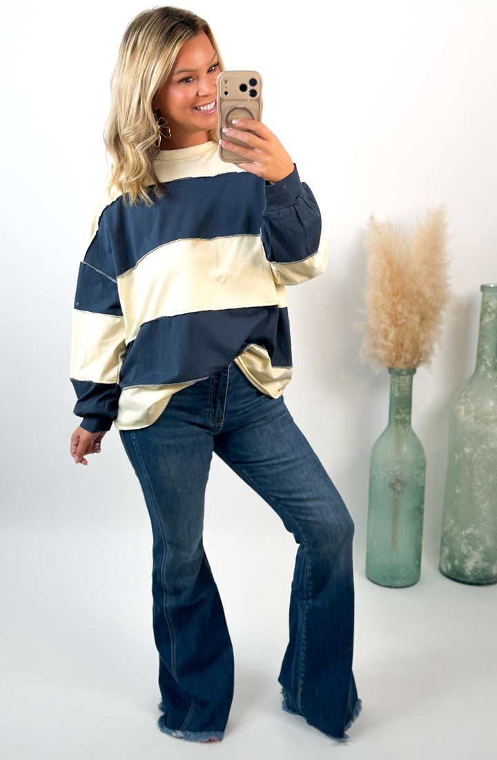 Easy Does It Color Block Oversized Pullover