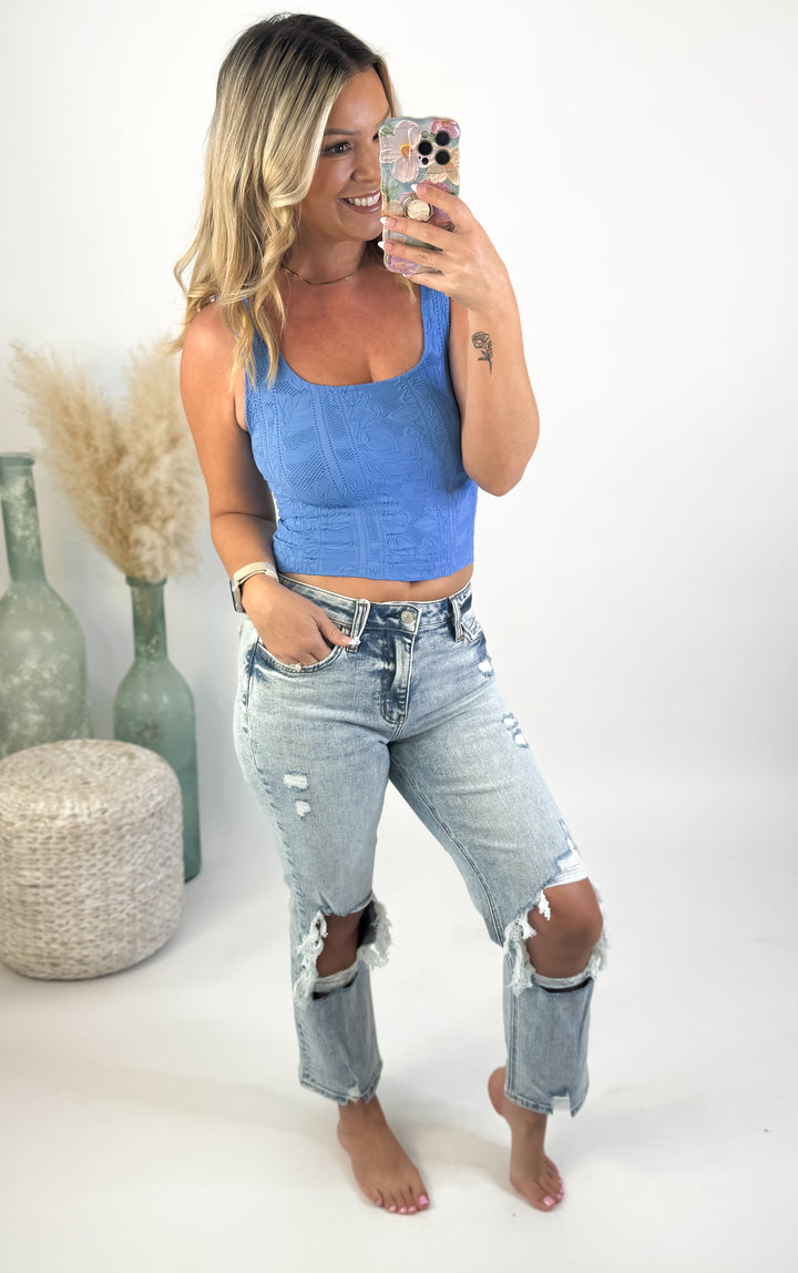 High-Rise Crop Straight Jeans by Lovervet