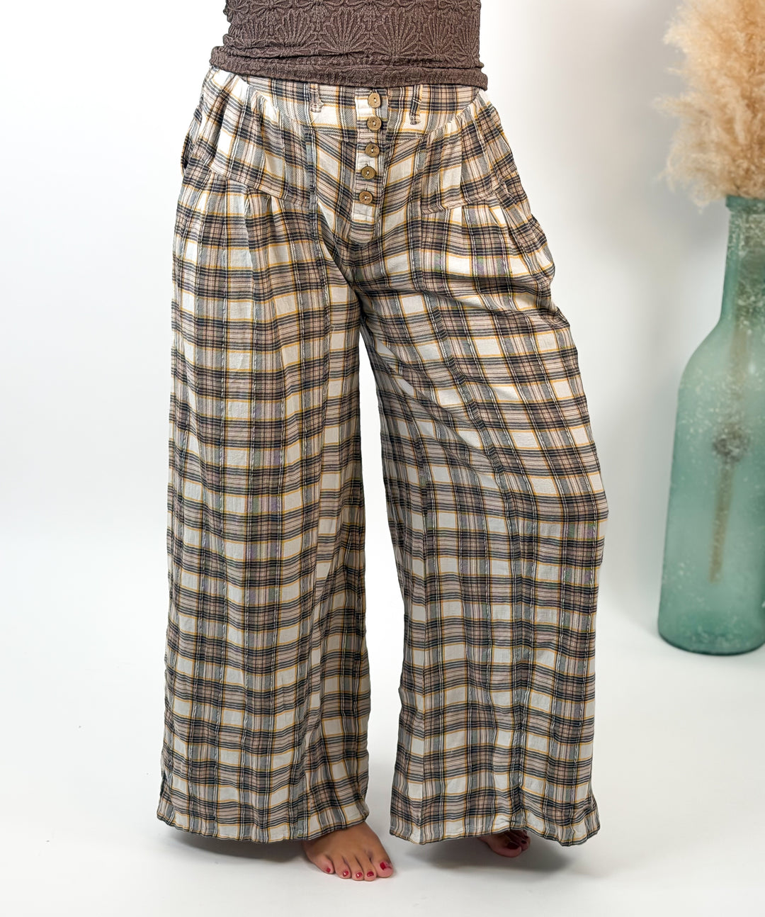 Harlow Plaid Wide Leg Pant