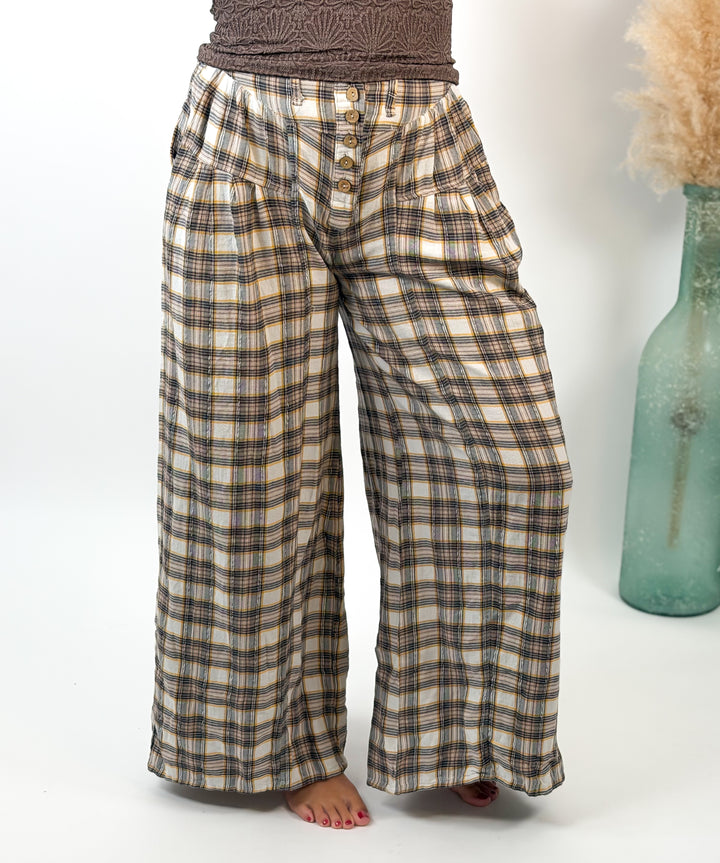 Harlow Plaid Wide Leg Pant