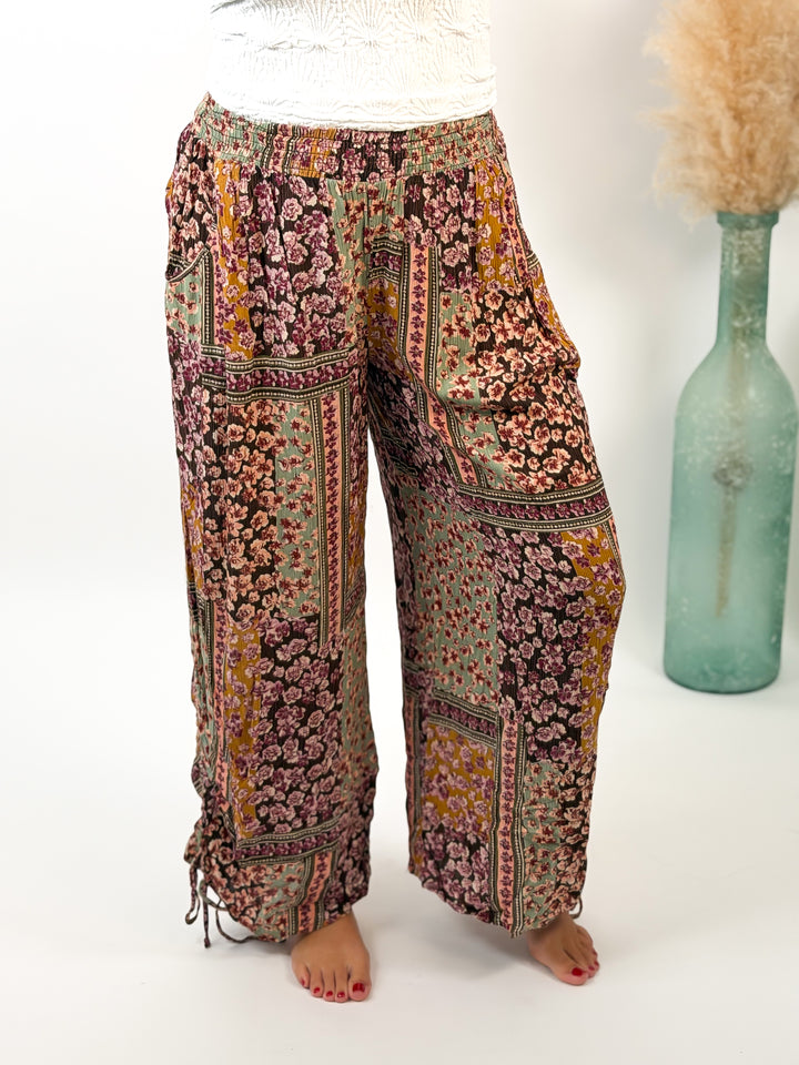 Marigold Muse Floral Wide Leg Pant