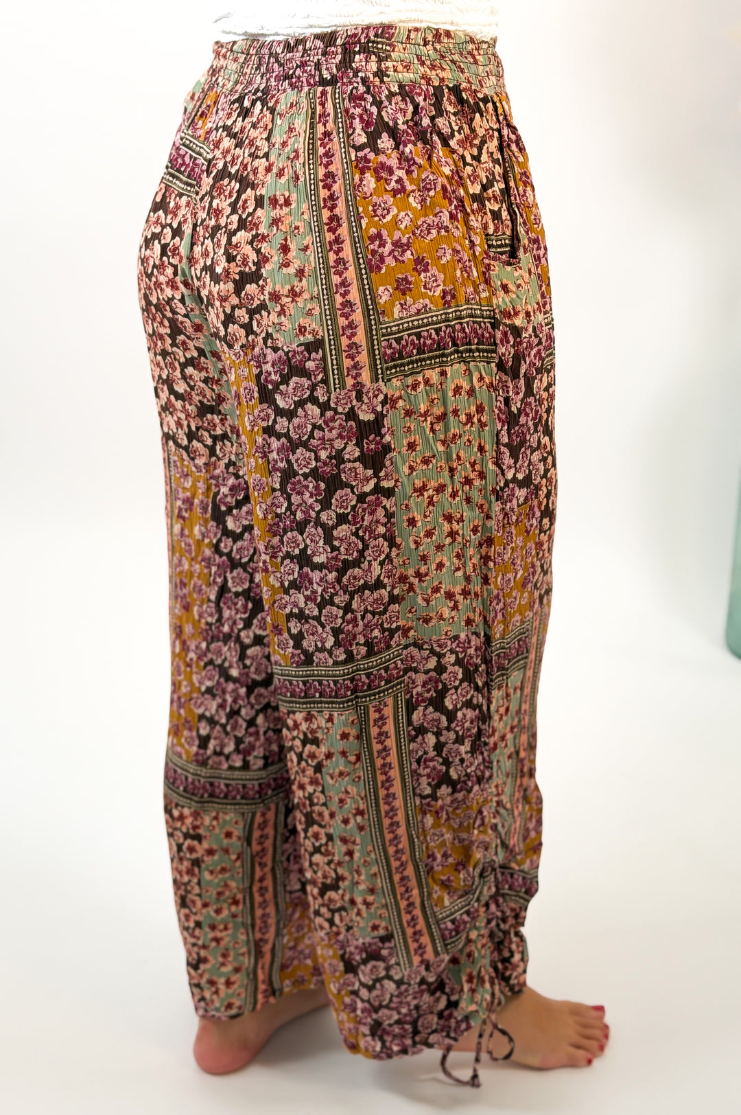 Marigold Muse Floral Wide Leg Pant