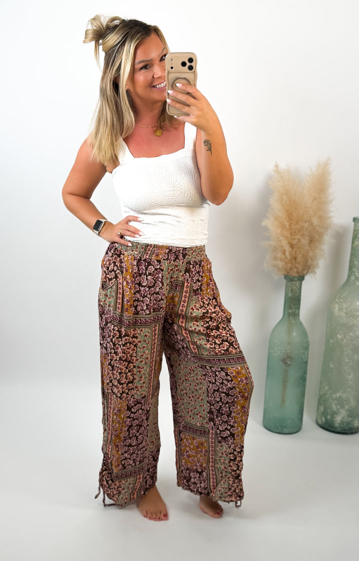 Marigold Muse Floral Wide Leg Pant