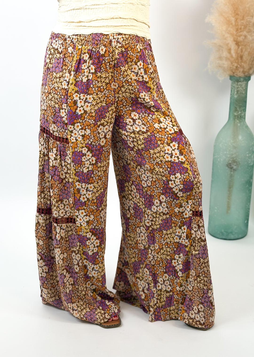 Delilah Fields Floral Wide Leg Palazzo Pant