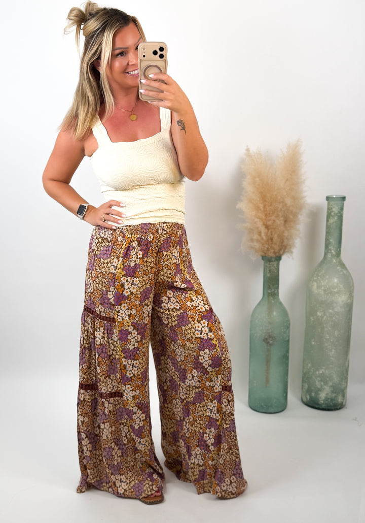 Delilah Fields Floral Wide Leg Palazzo Pant